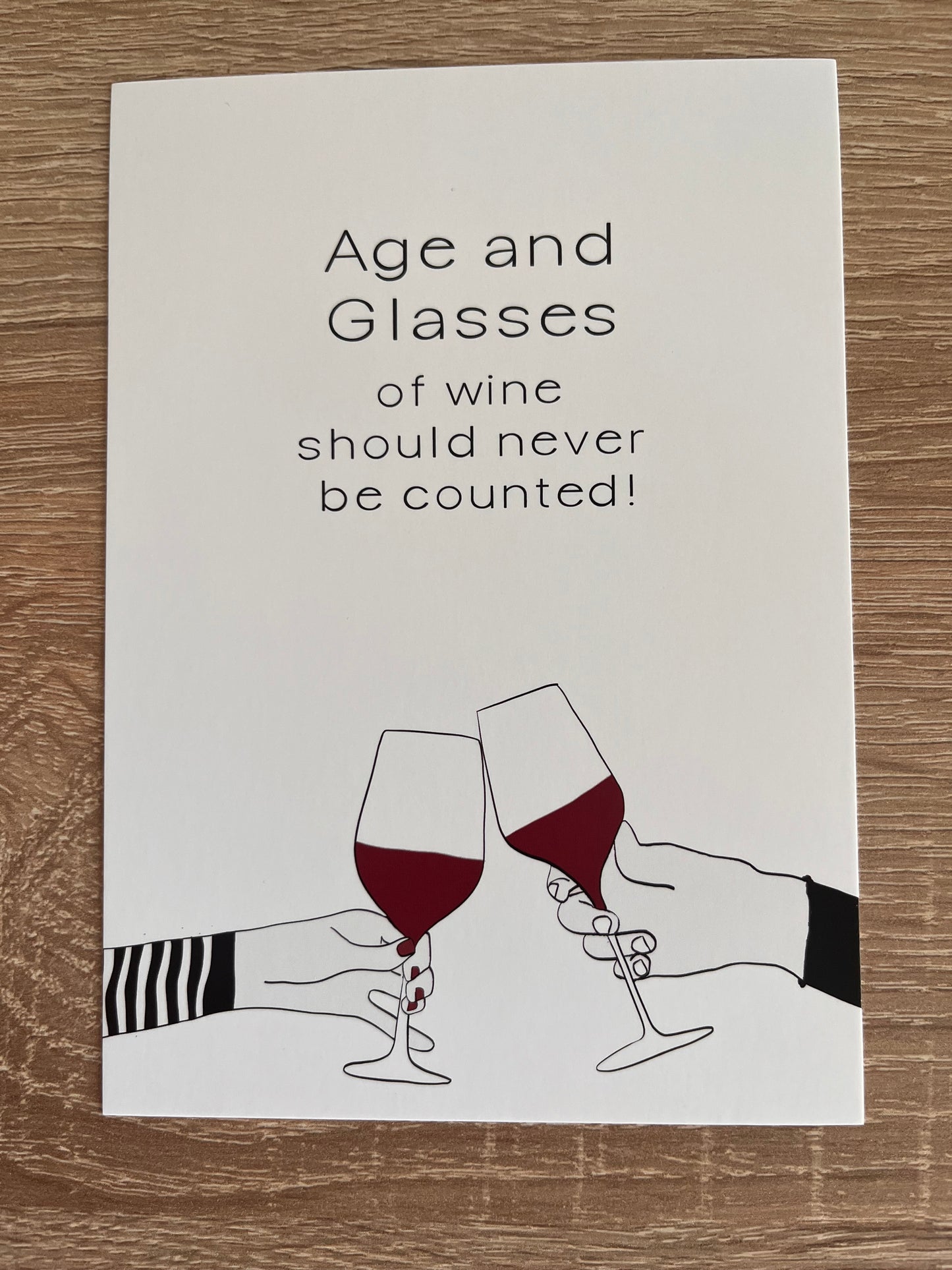 Postkarte Age and Wine