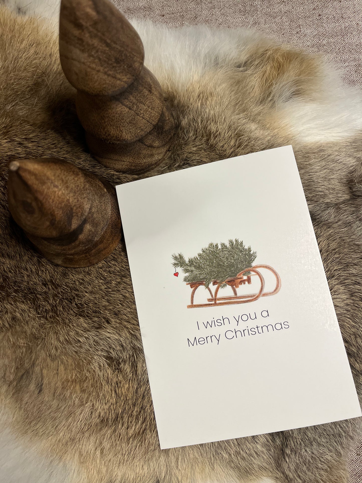 Postkarte Xmas Schlitten