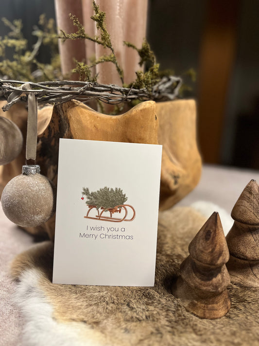 Postkarte Xmas Schlitten