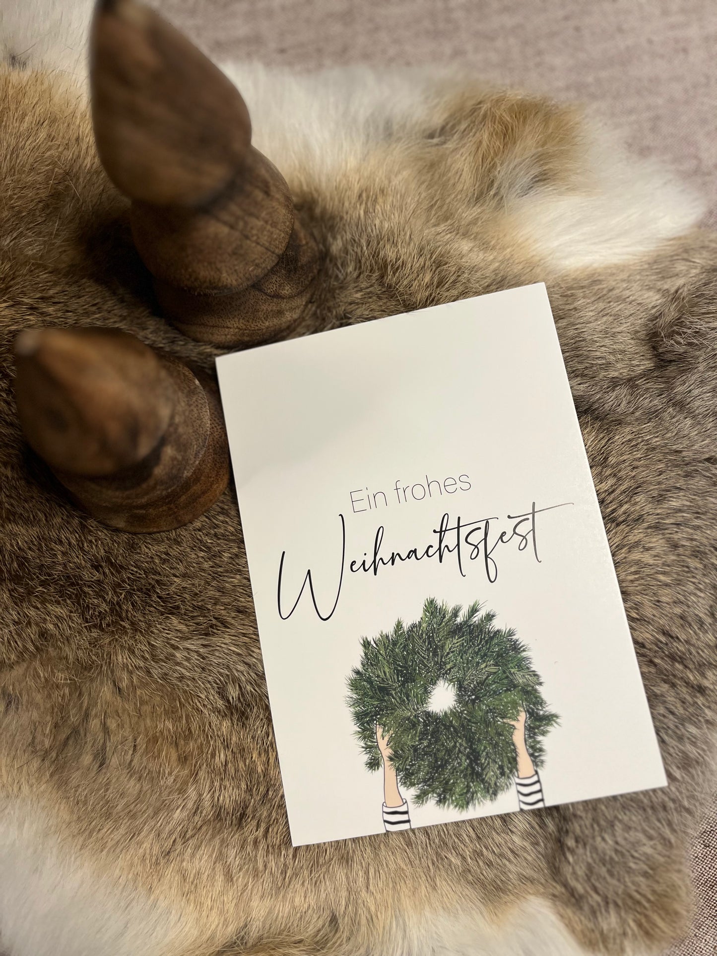 Postkarte Xmas Kranz