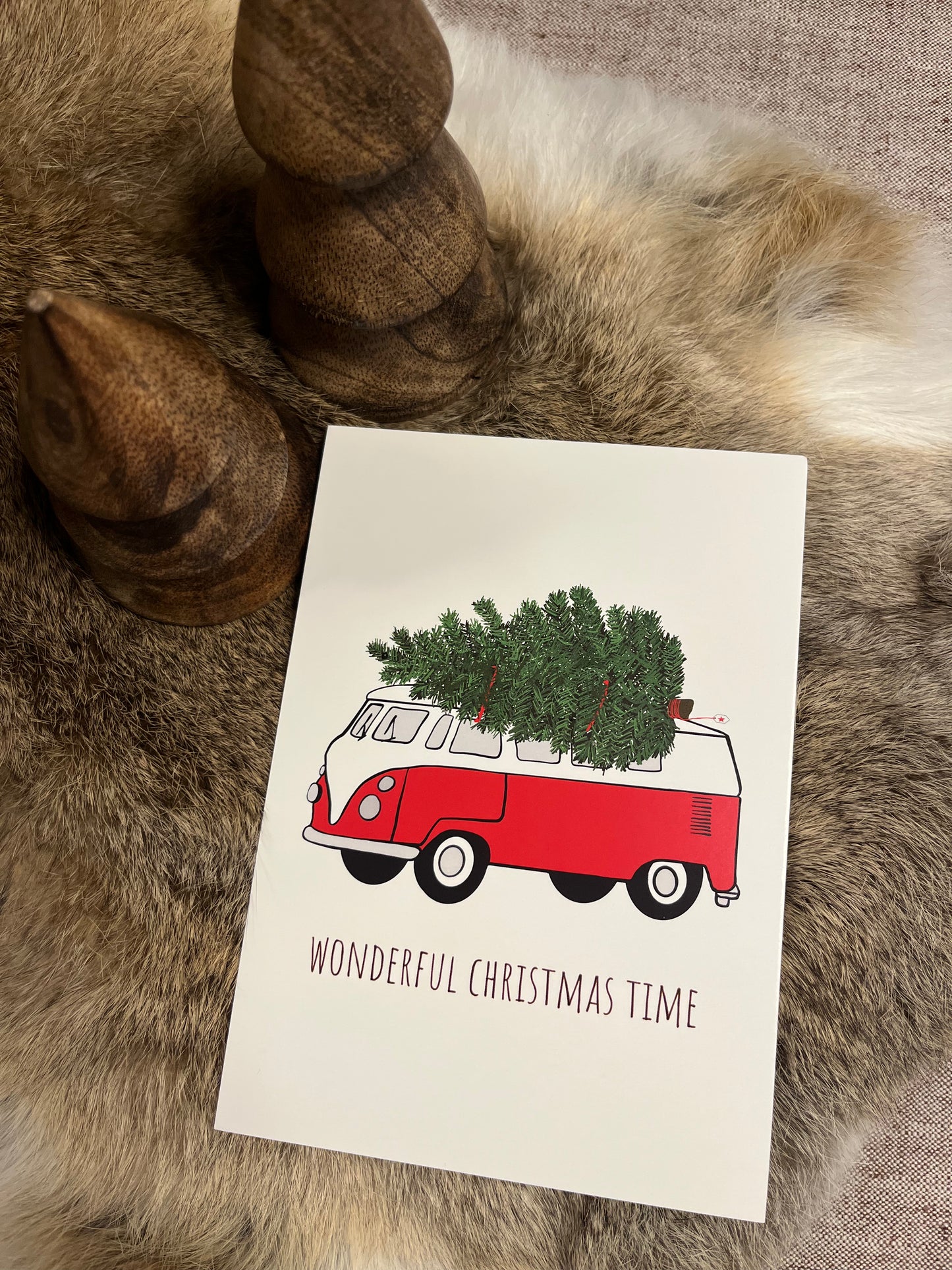 Postkarte Xmas Bulli